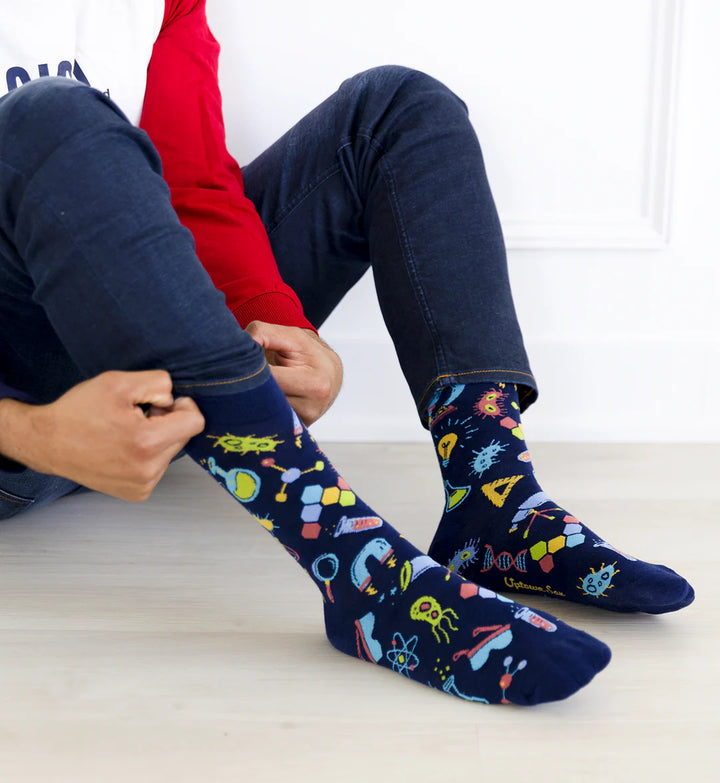 Chaussettes en coton « Mad Scientist » par Uptown Sox - Taille L 