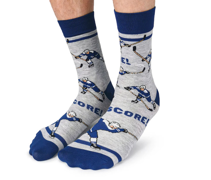 Chaussettes de hockey en coton « Slap Shot » par Uptown Sox - Grande