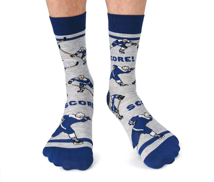 Chaussettes de hockey en coton « Slap Shot » par Uptown Sox - Grande
