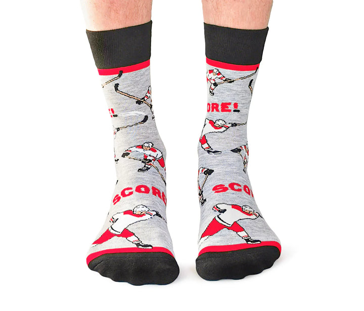 Chaussettes de hockey en coton « Slap Shot » par Uptown Sox - Grande