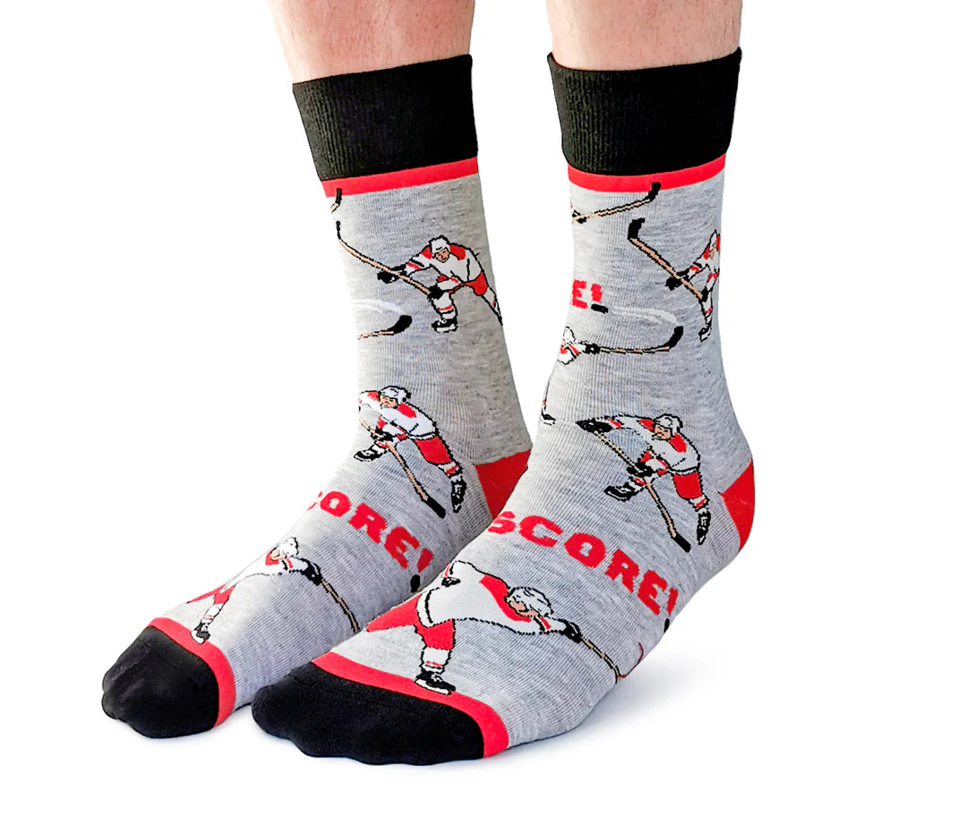 Chaussettes de hockey en coton « Slap Shot » par Uptown Sox - Grande
