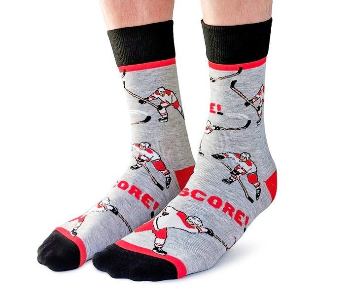 Chaussettes de hockey en coton « Slap Shot » par Uptown Sox - Grande