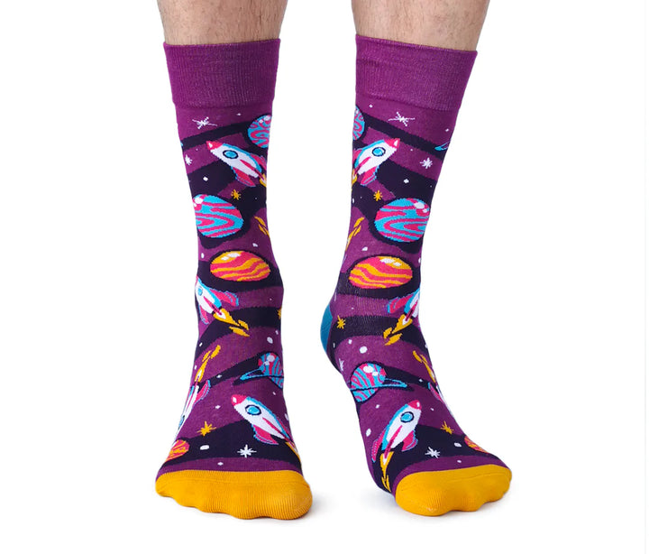 Chaussettes en coton « Space Race » par Uptown Sox - Taille L