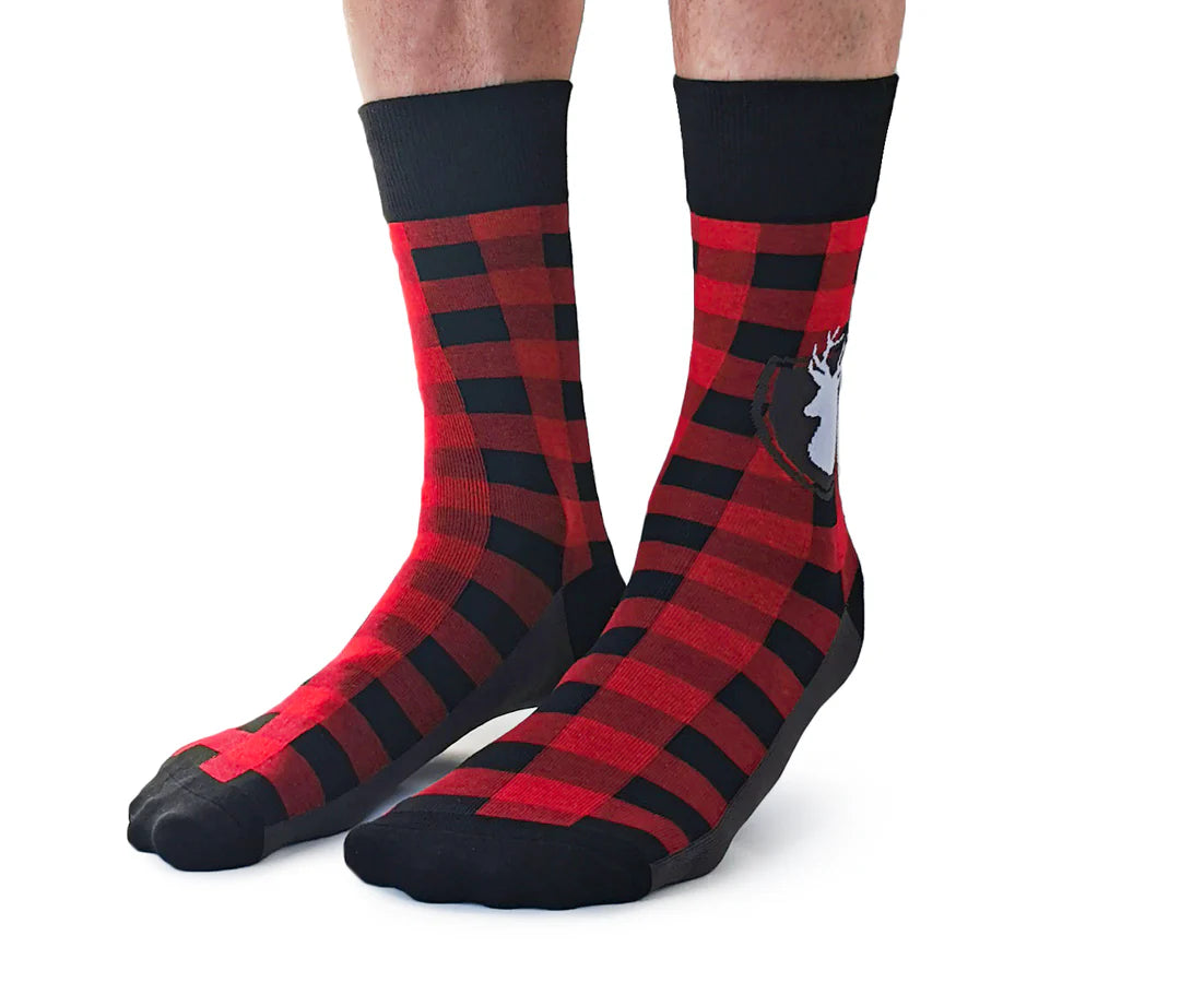 Chaussettes mi-mollet en coton « Tartan Buck » par Uptown Sox - Taille L