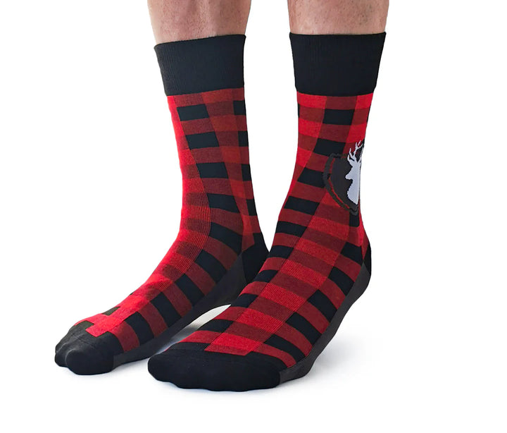 Chaussettes mi-mollet en coton « Tartan Buck » par Uptown Sox - Taille L