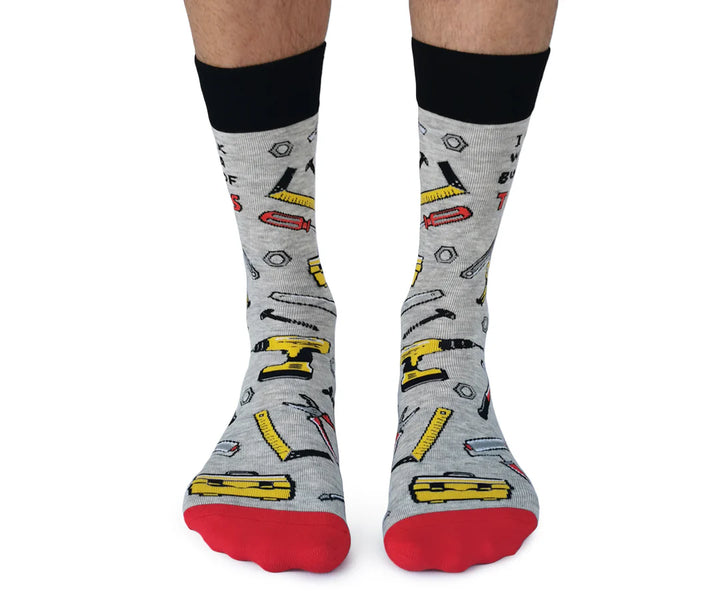 Chaussettes mi-mollet en coton « Tool Time » par Uptown Sox - Taille L 