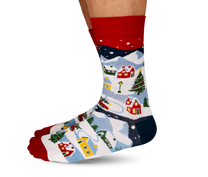 "Tinsel Town" Cotton Crew Socks by Uptown Sox
