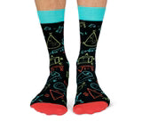 "Math Attack" Cotton Crew Socks by Uptown Sox - Large