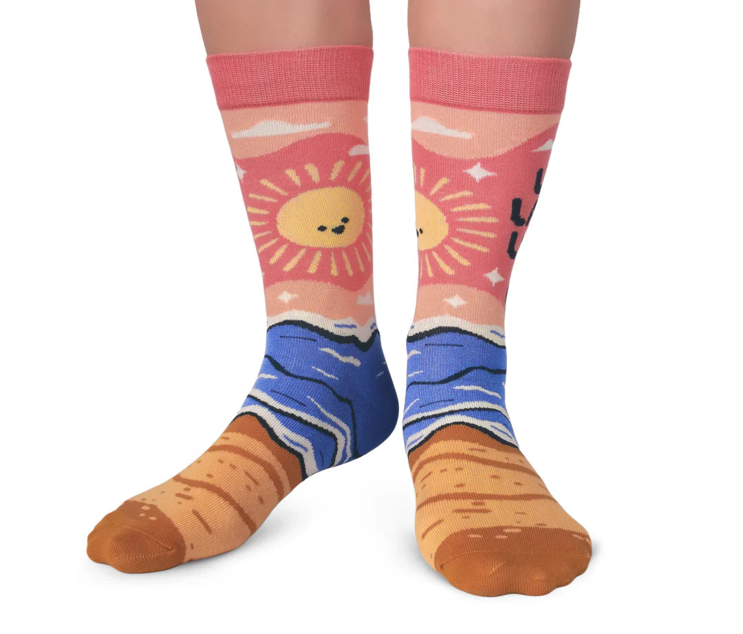 Chaussettes mi-mollet « Live, Laugh, Leave » par Uptown Sox - Medium