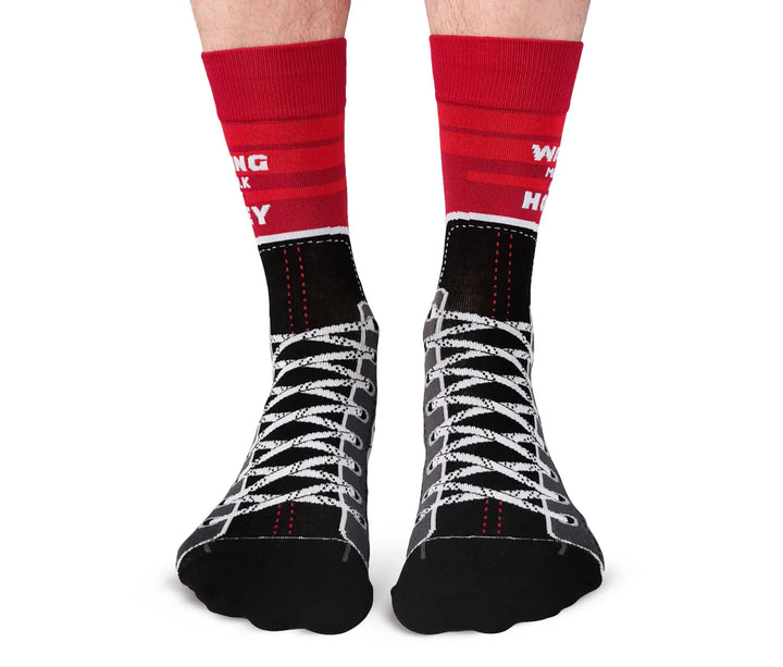 Chaussettes de hockey en coton « Slap Shot » par Uptown Sox - Grande