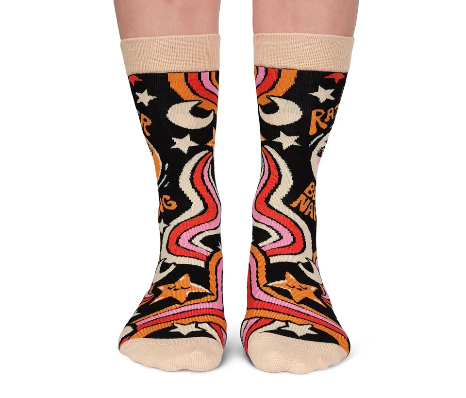 "Nap Time" Cotton Crew Socks by Uptown Sox - Medium