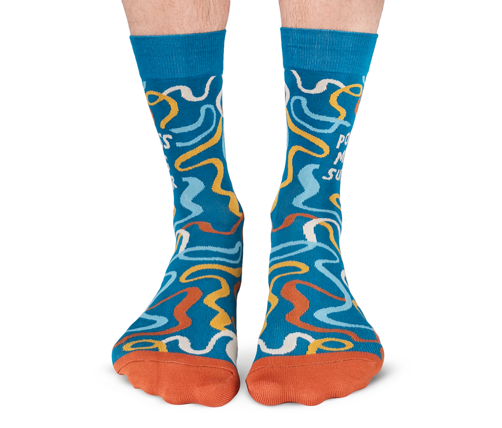 "Pointless Meeting" Cotton Crew Socks by Uptown Sox - Large