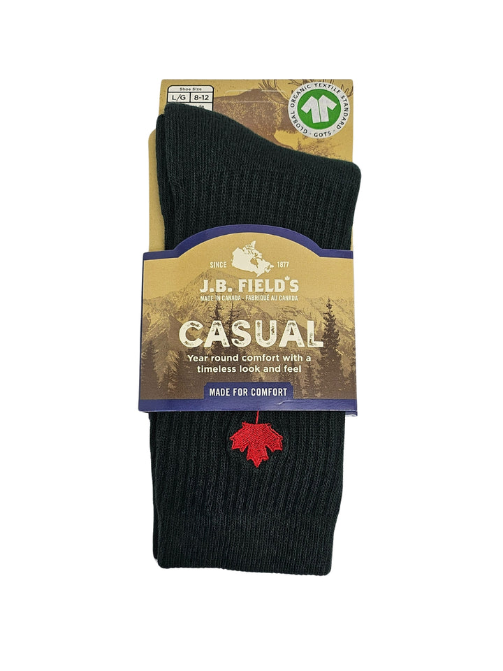 Chaussettes mi-mollet en coton biologique « Feuille d'érable canadienne » de JB Field