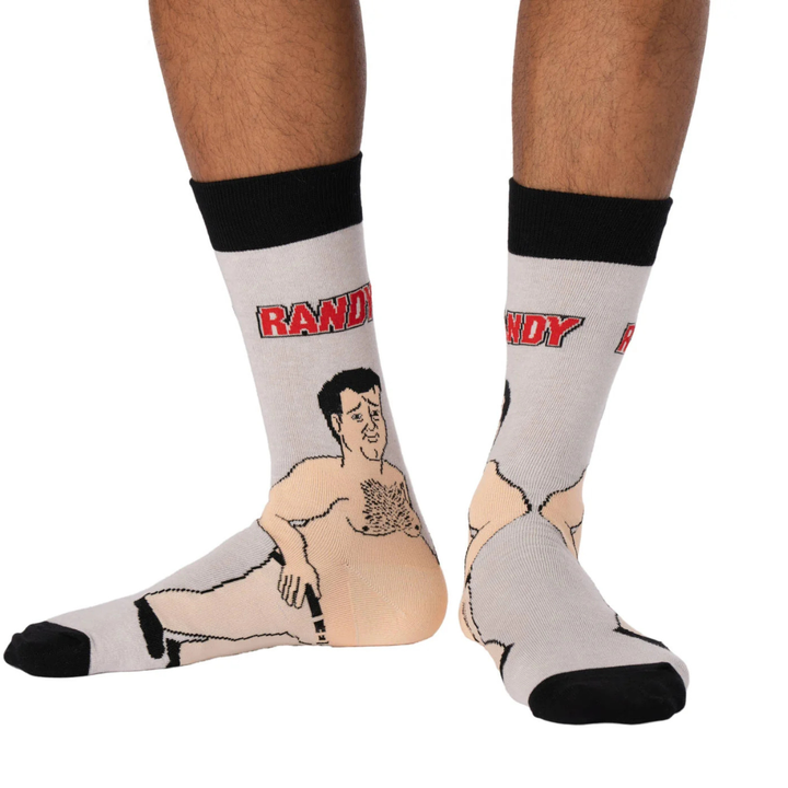 Chaussettes mi-mollet « Bob Ross Faces » par Good Luck Sock 