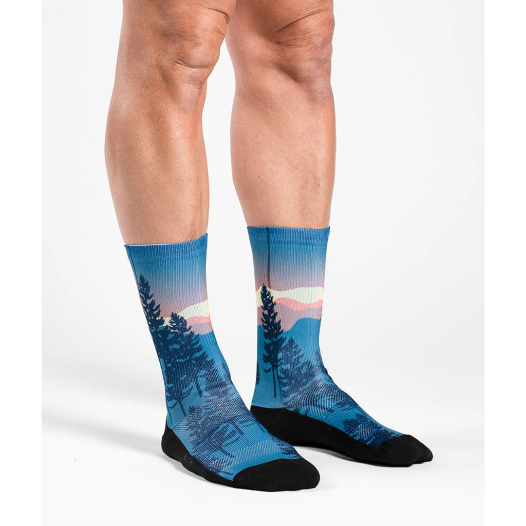 "Bright Night" Performance Crew Running Socks by Outway