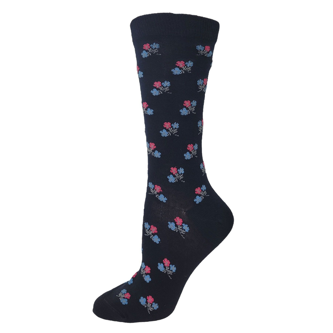 Chaussettes pour diabétiques « Mini Flower » en bambou de Wellness - Medium