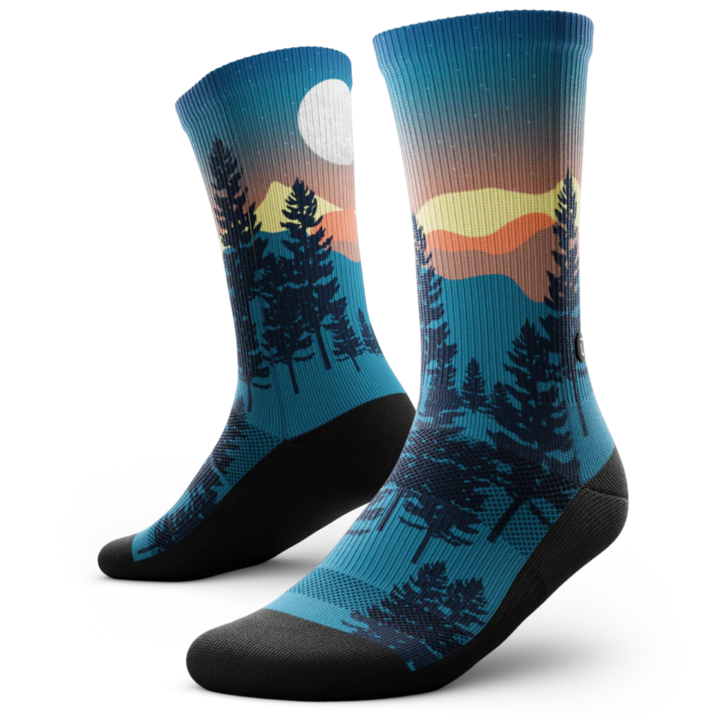 "Bright Night" Performance Crew Running Socks by Outway