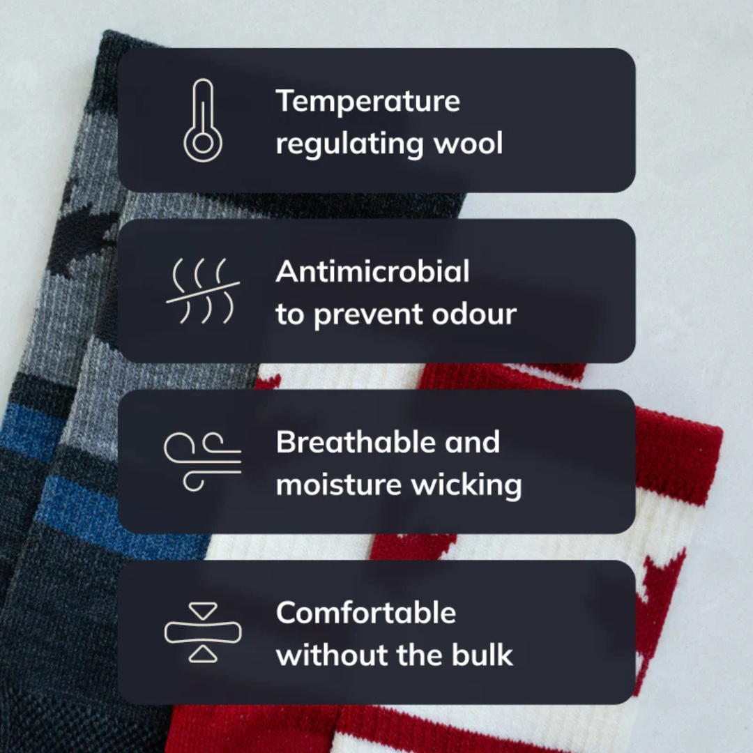 "Canuck" Merino Crew Running Socks by Outway