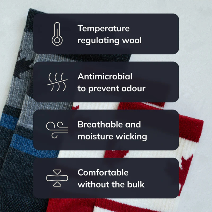 "Canuck" Merino Crew Running Socks by Outway