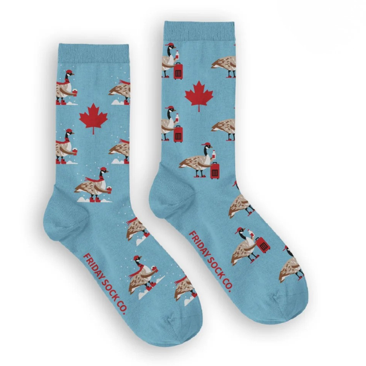 "Canada Goose in winter" 85% Cotton Socks by Friday Sock Co