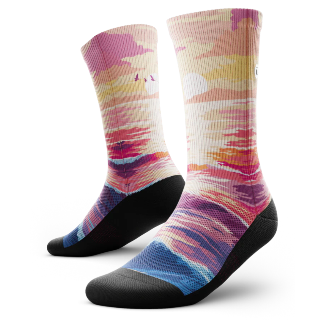 "Sunkissed Waves" Performance Crew Running Socks by Outway