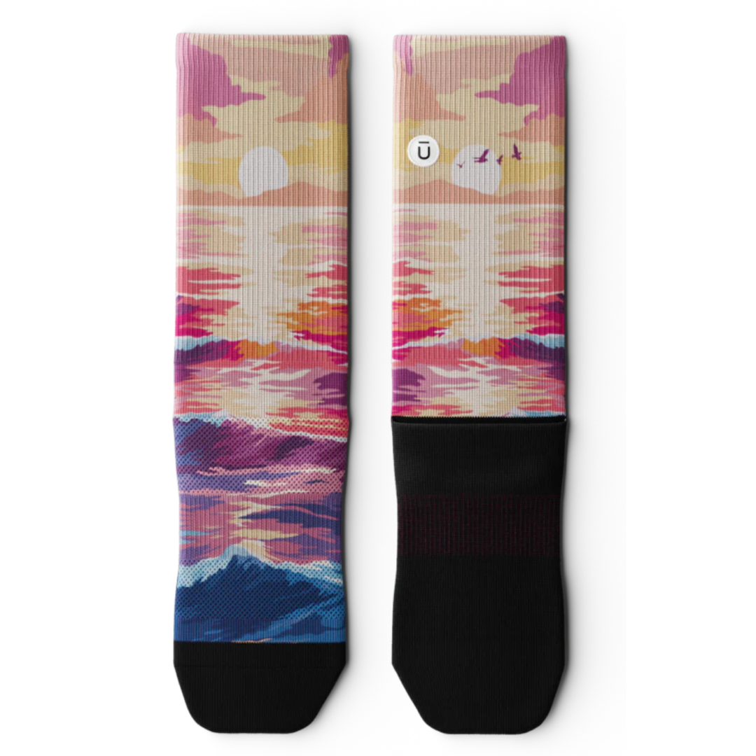 "Sunkissed Waves" Performance Crew Running Socks by Outway