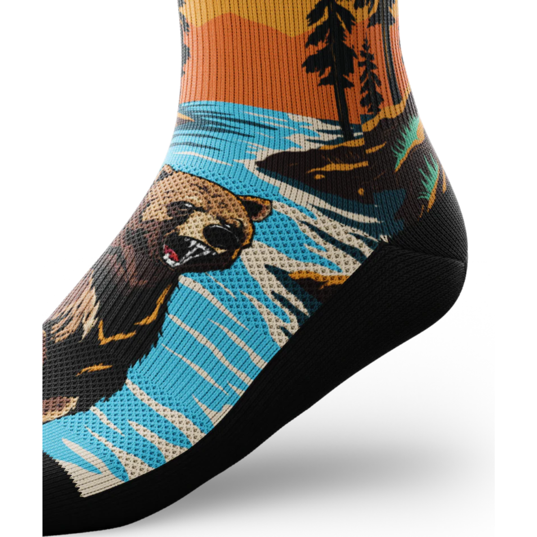 "Grizzly Bear" Performance Crew Running Socks by Outway