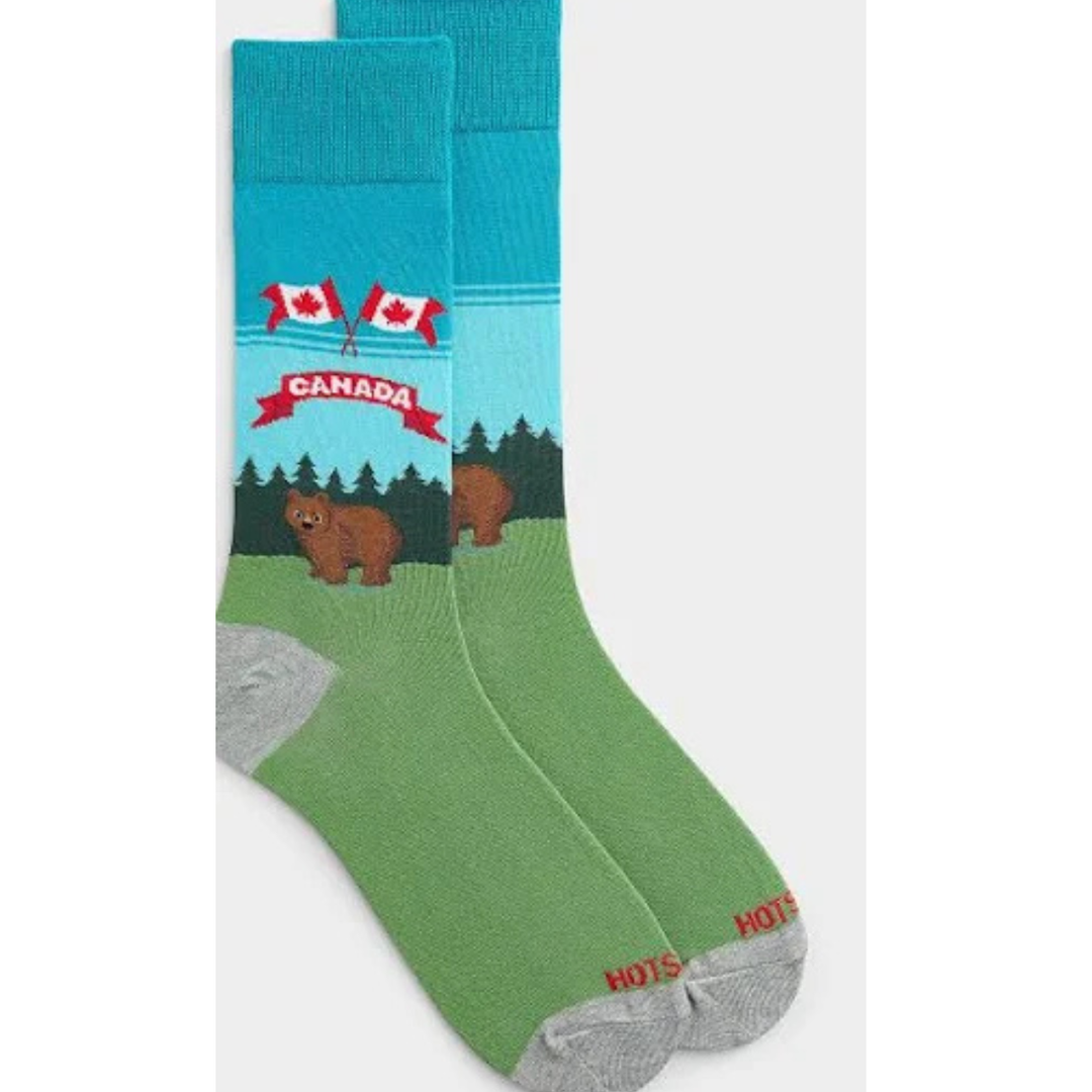 Chaussettes mi-mollet « Canada Moose » par Hot Sox 