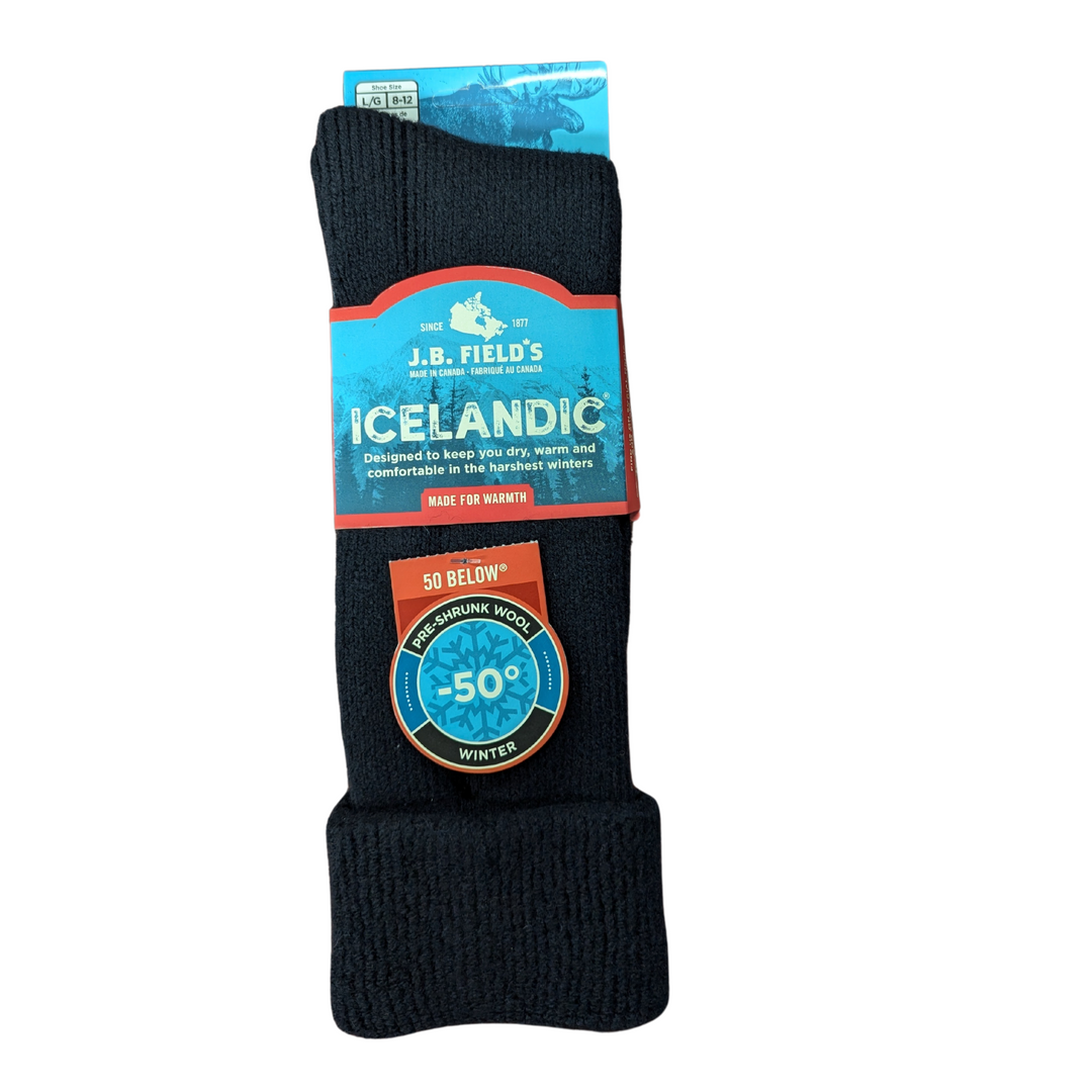 J.B. Field's Men's Icelandic "50 Below Gumboot" Wool Thermal Sock