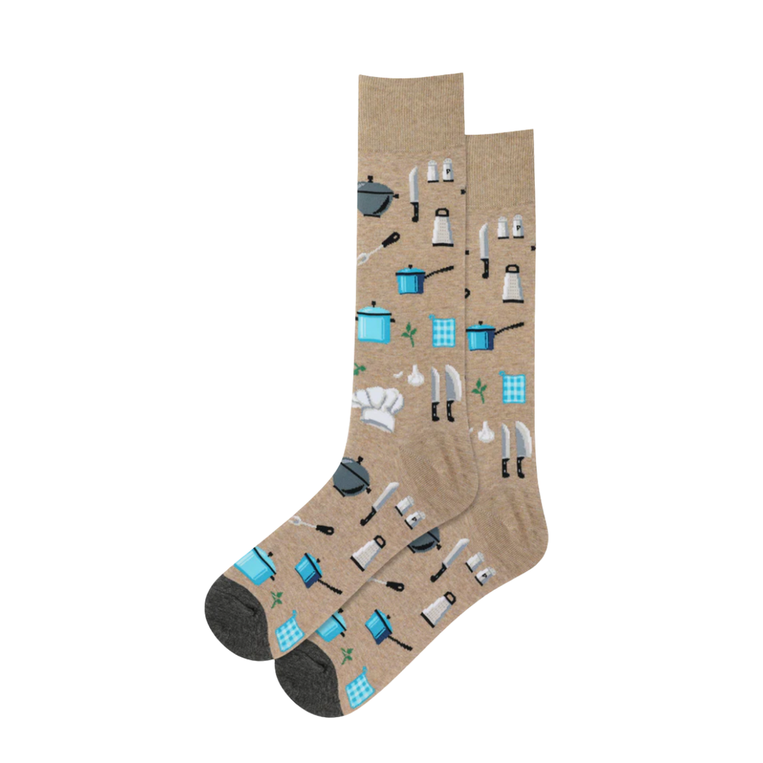"Chef" Cotton Crew Socks by Hot Sox - Large