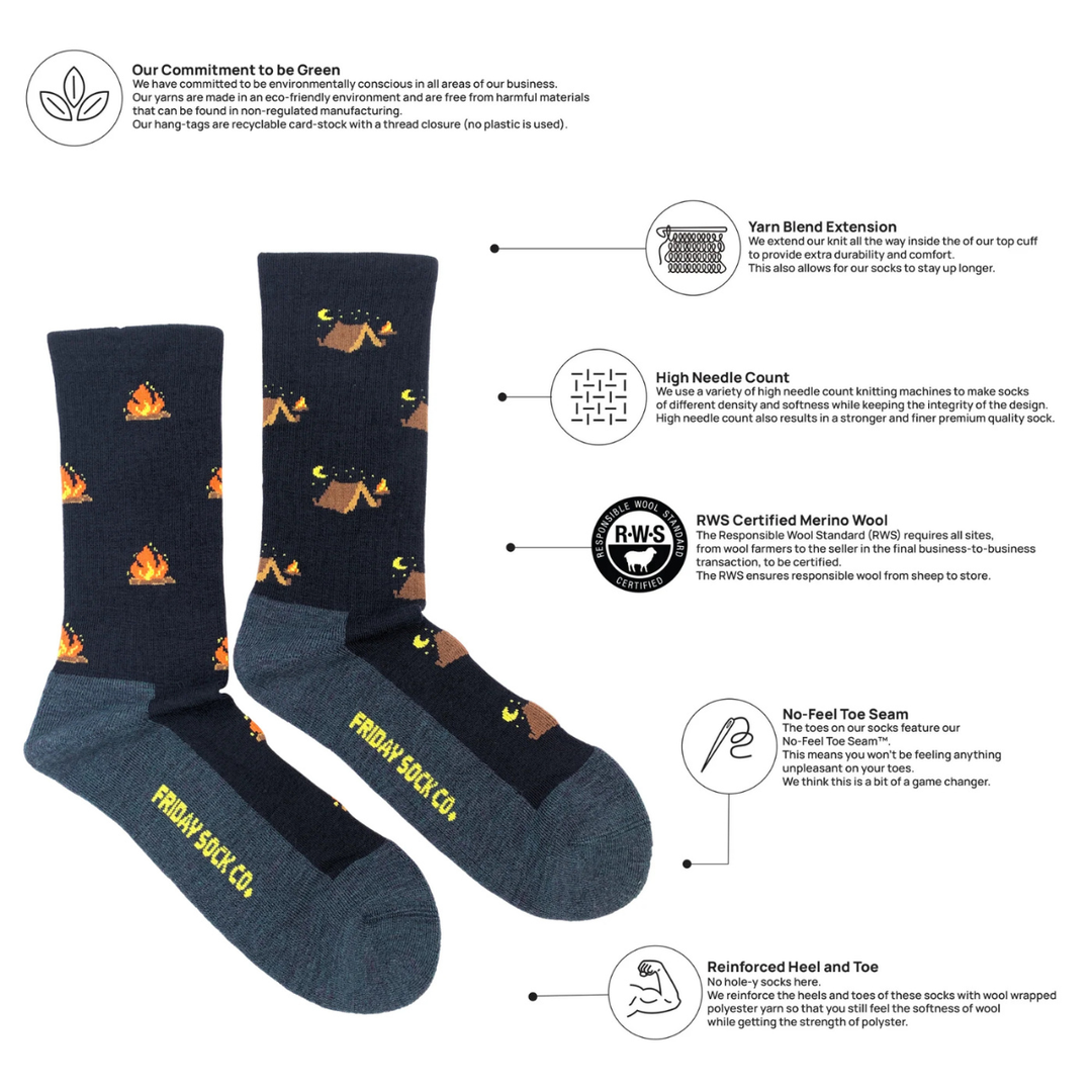 Chaussettes en coton à motif de paysage « Bouclier canadien » de Friday Sox Co
