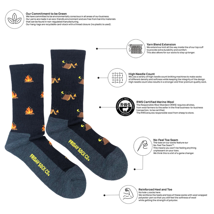 Chaussettes en coton à motif de paysage « Bouclier canadien » de Friday Sox Co