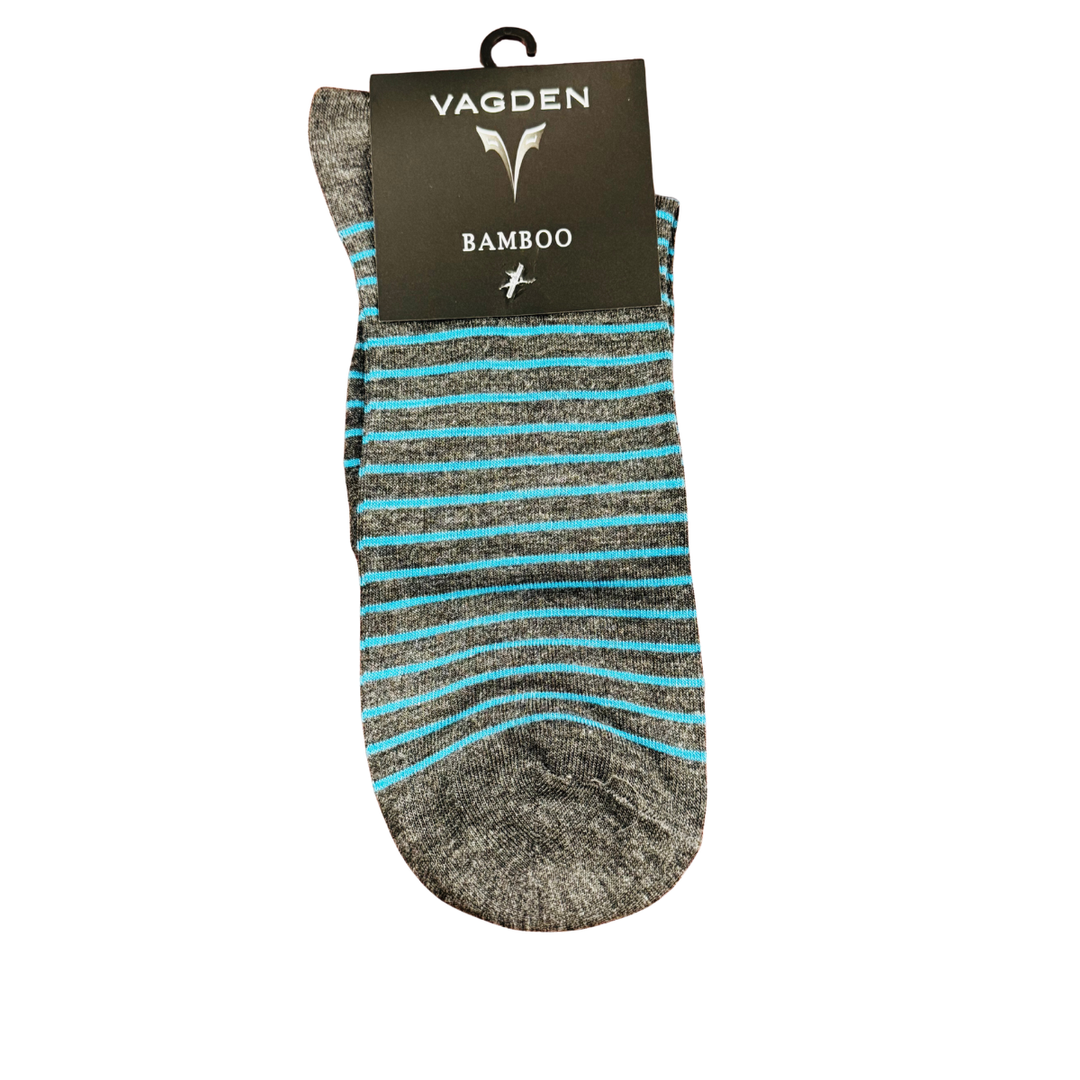 Vagden "Stripes" Bamboo Mini-Crew Sock - Large (clearance)