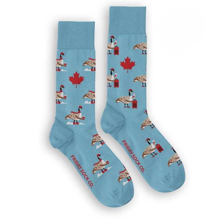 "Canada Goose in winter" 85% Cotton Socks by Friday Sock Co