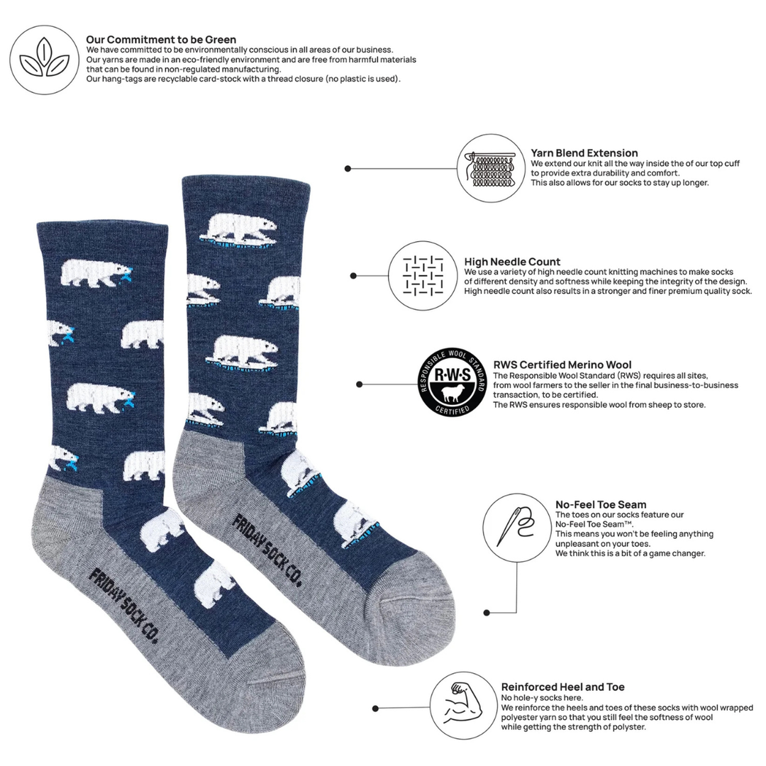 Chaussettes en coton à motif de paysage « Bouclier canadien » de Friday Sox Co