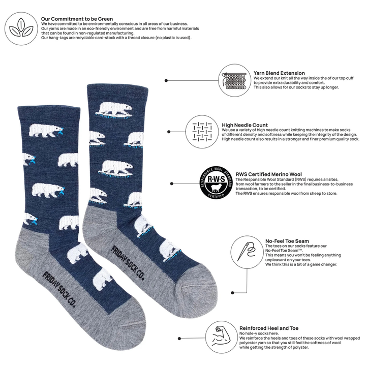 Chaussettes en coton à motif de paysage « Bouclier canadien » de Friday Sox Co