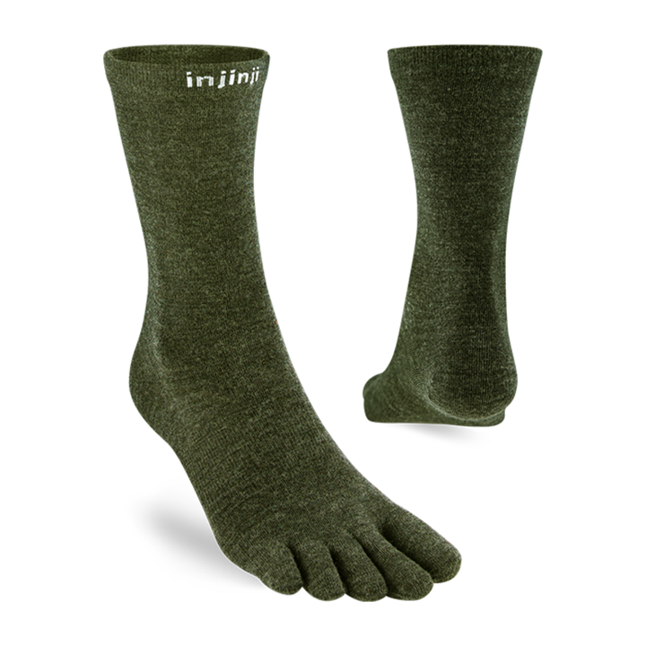 Injinji Merino Wool Liner Crew Toe Socks - Unisex