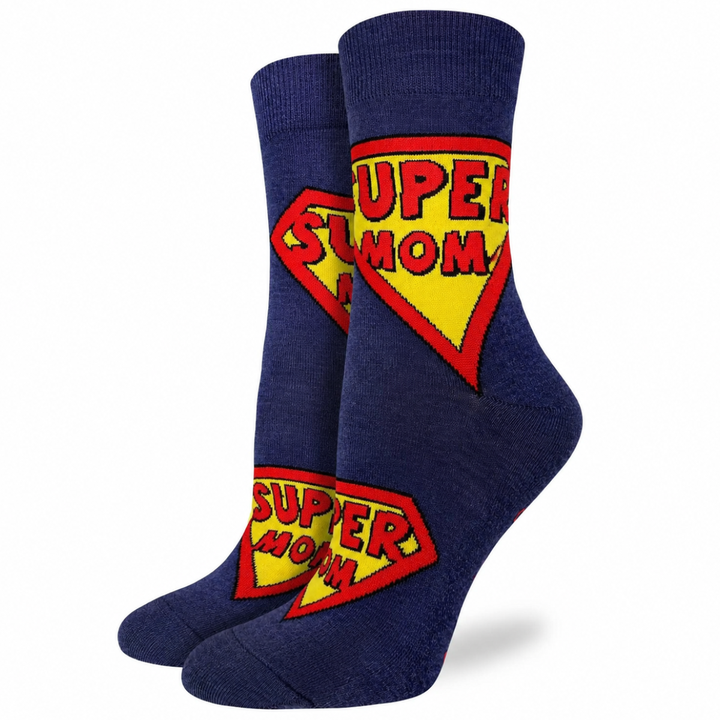 Chaussettes en coton « Super Mom » de Good Luck Sock - Medium 