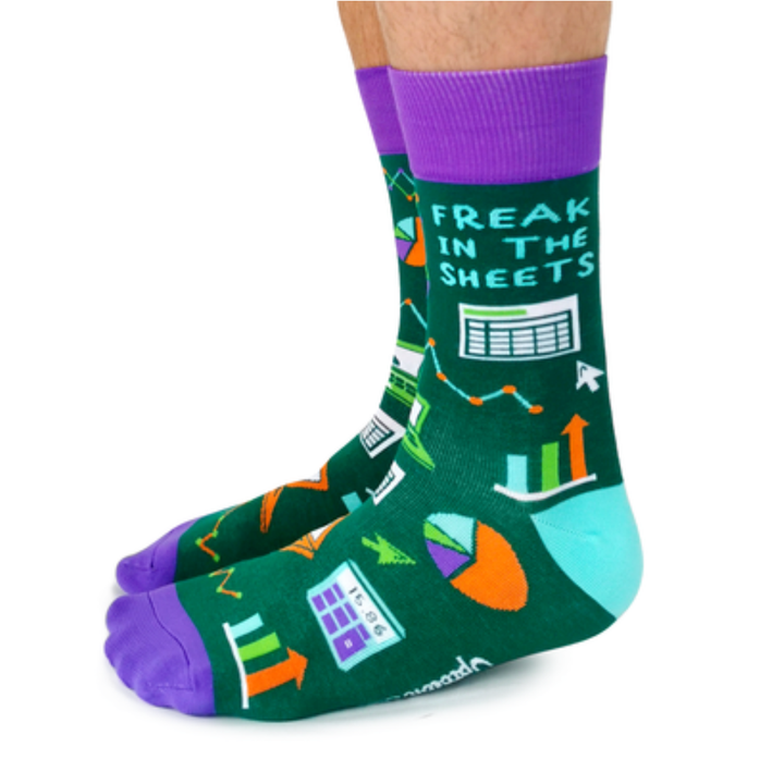 "Freak in the Sheets" Cotton Crew Socks by Uptown Sox