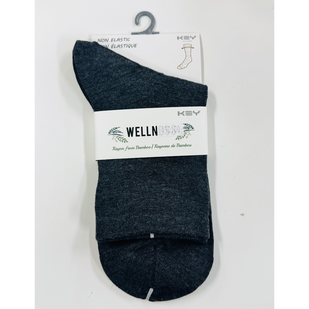 Bamboo Dress Mini-Crew Diabetic Socks by Wellness - Medium