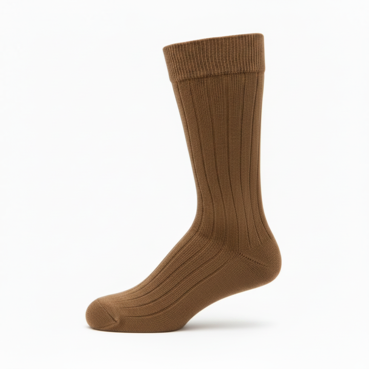 "Cotton Broad Ribbed" Crew Socks by Key - Large
