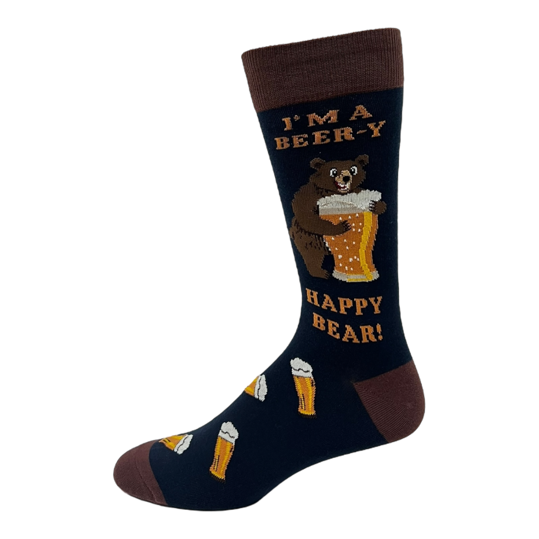 "Beer Bear " Cotton Socks by Crazy Toes - Large