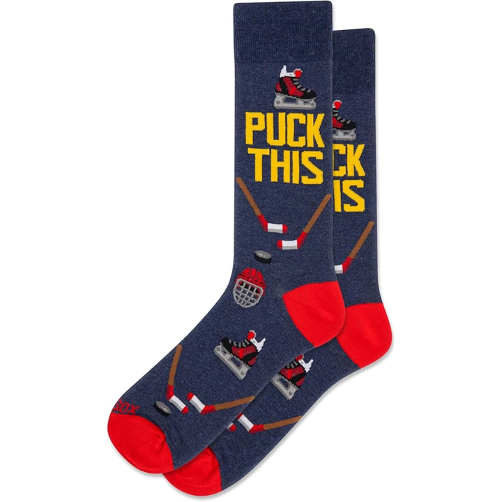 "Puck This" Cotton Crew Socks by Hot Sox