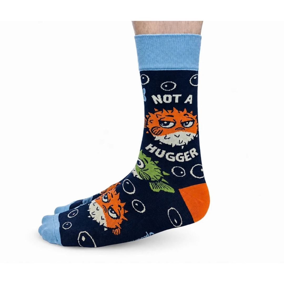 "Not a hugger" Cotton Crew Socks by Uptown Sox - Large