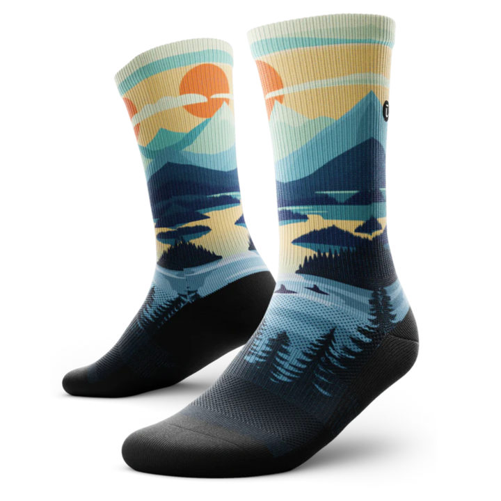 "Coastal Fade" Performance Crew Running Socks by Outway