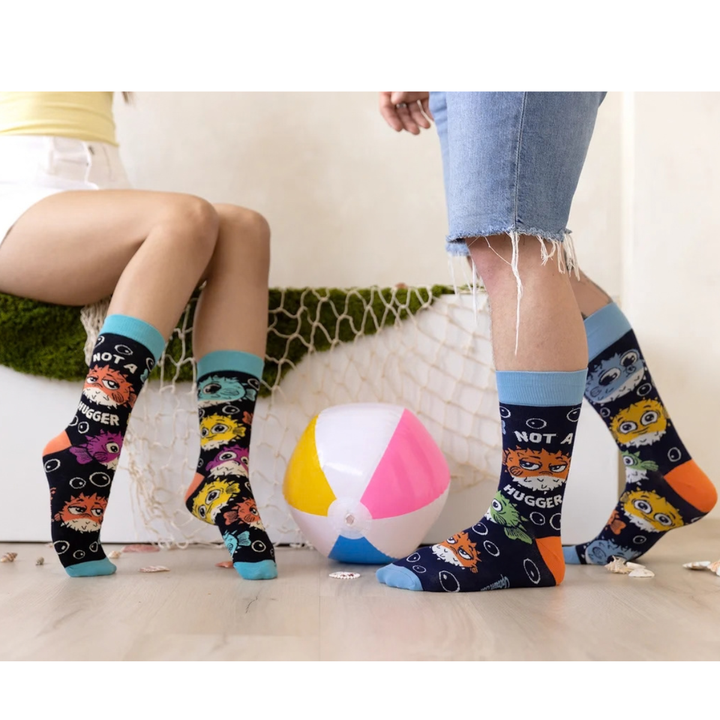 "Not a hugger" Cotton Crew Socks by Uptown Sox - Large