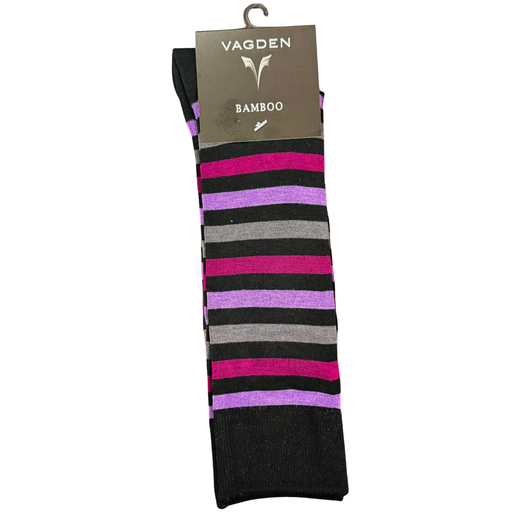Vagden "Stripes"  Bamboo Crew Sock - Large (clearance)