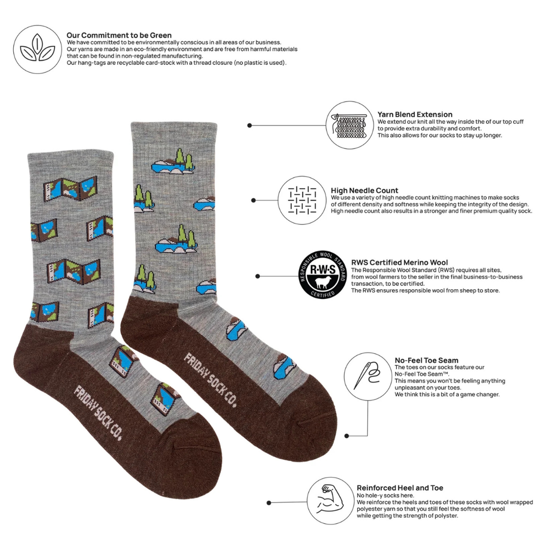 Chaussettes en coton à motif de paysage « Bouclier canadien » de Friday Sox Co