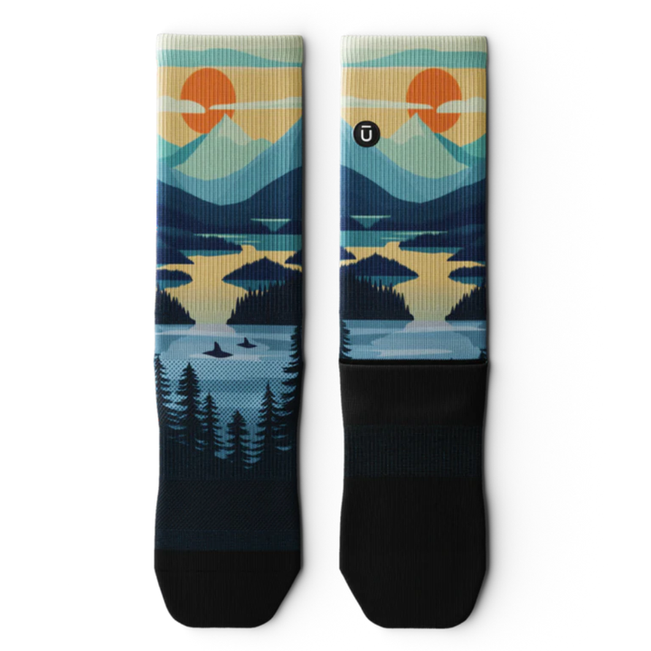 "Coastal Fade" Performance Crew Running Socks by Outway