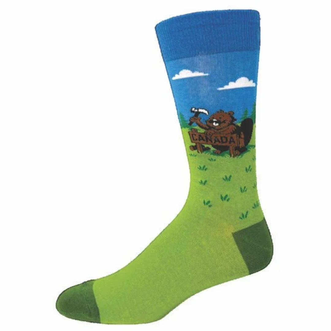 "Beaver" cotton crew socks by We will sock you